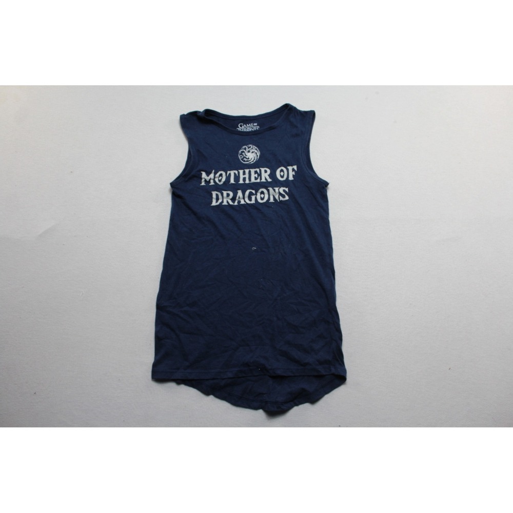 Game of Thrones Tank Top Mens Small Navy Blue Excellent Mother of Dragons Print